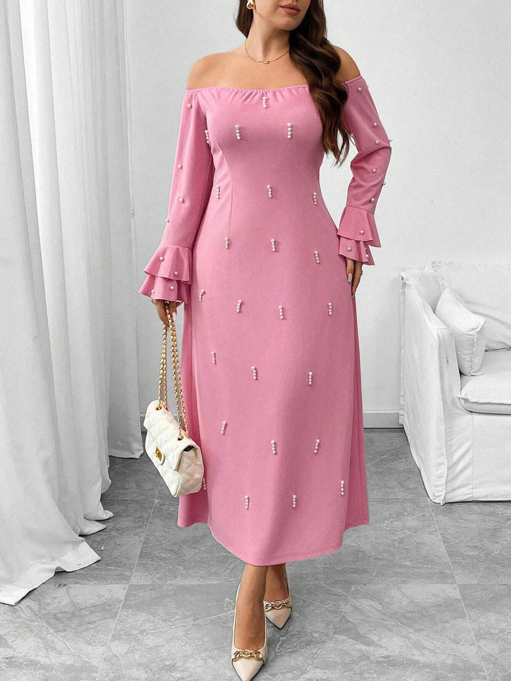 Rochie midi Shein Curve+, roz