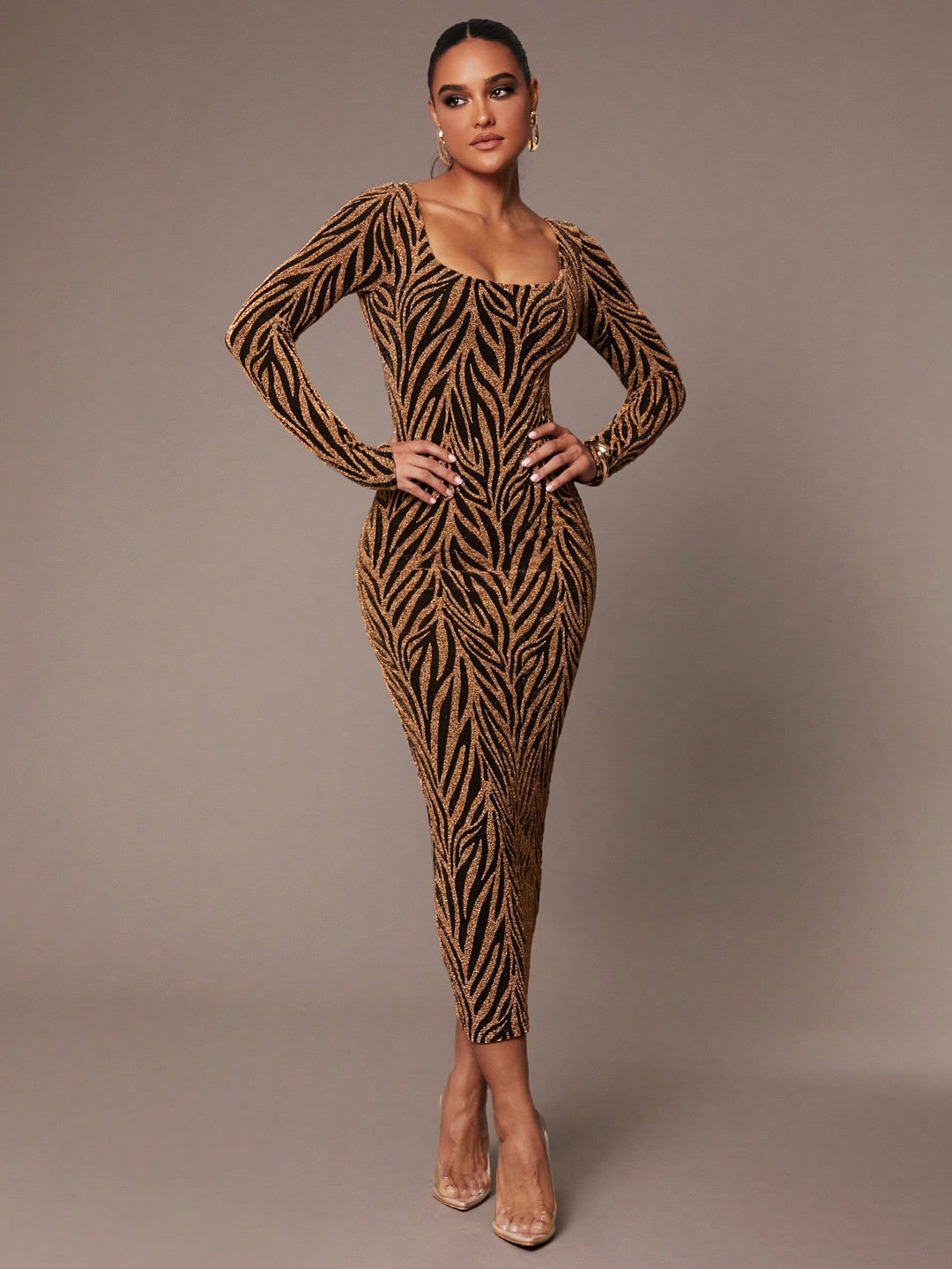 Rochie maxi SHEIN, auriu