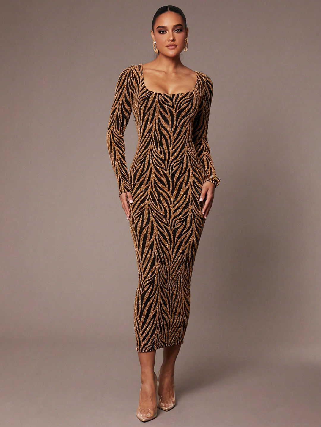 Rochie maxi SHEIN, auriu