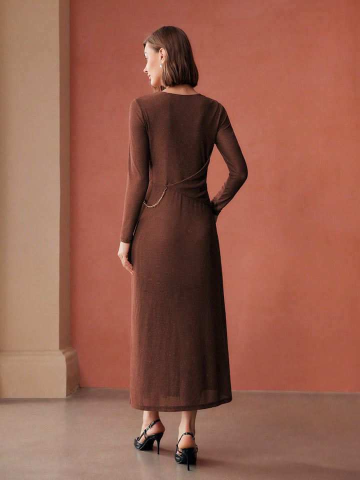 SHEIN maxi ruha, barna
