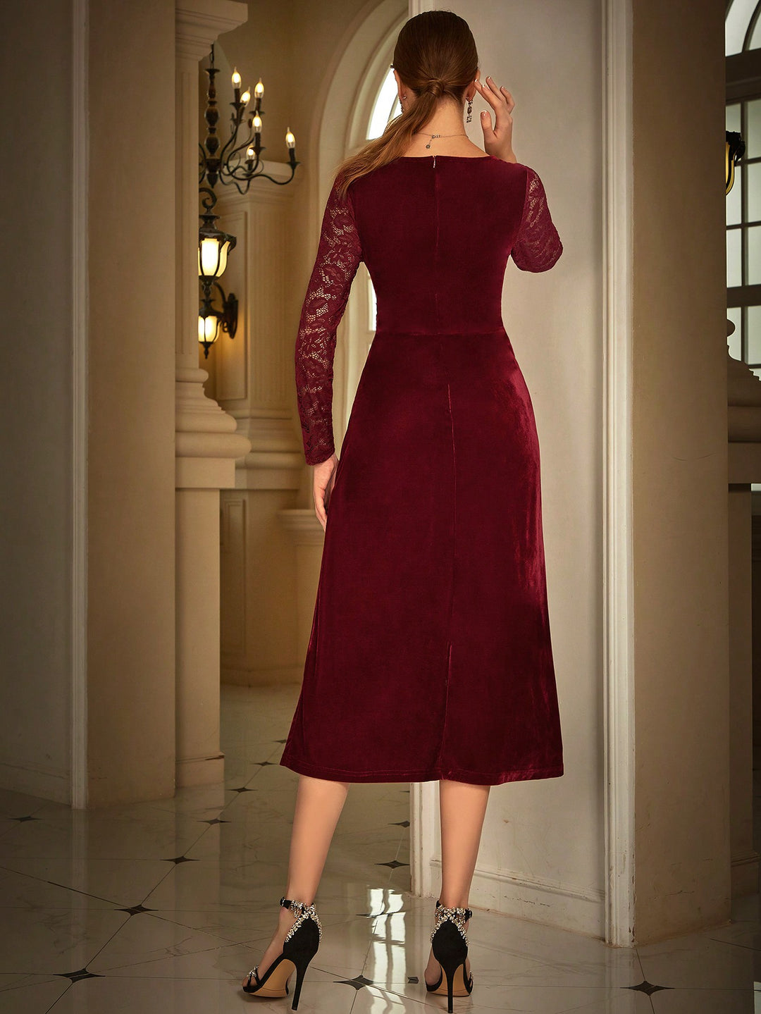 Rochie midi SHEIN, vișiniu
