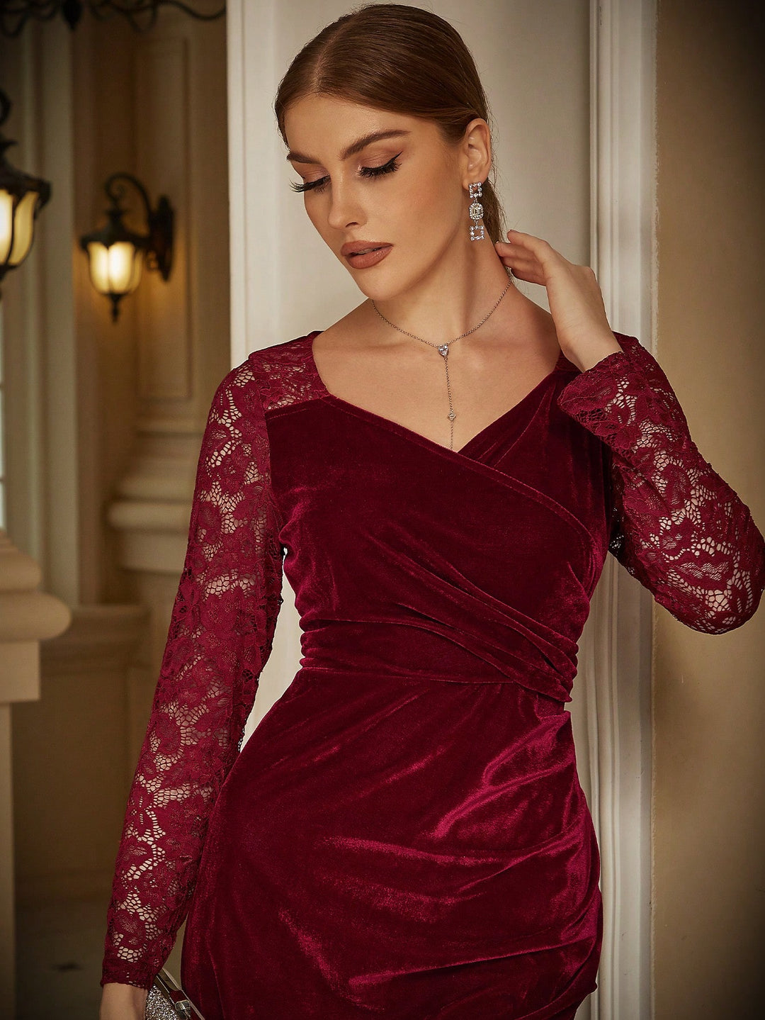 Rochie midi SHEIN, vișiniu
