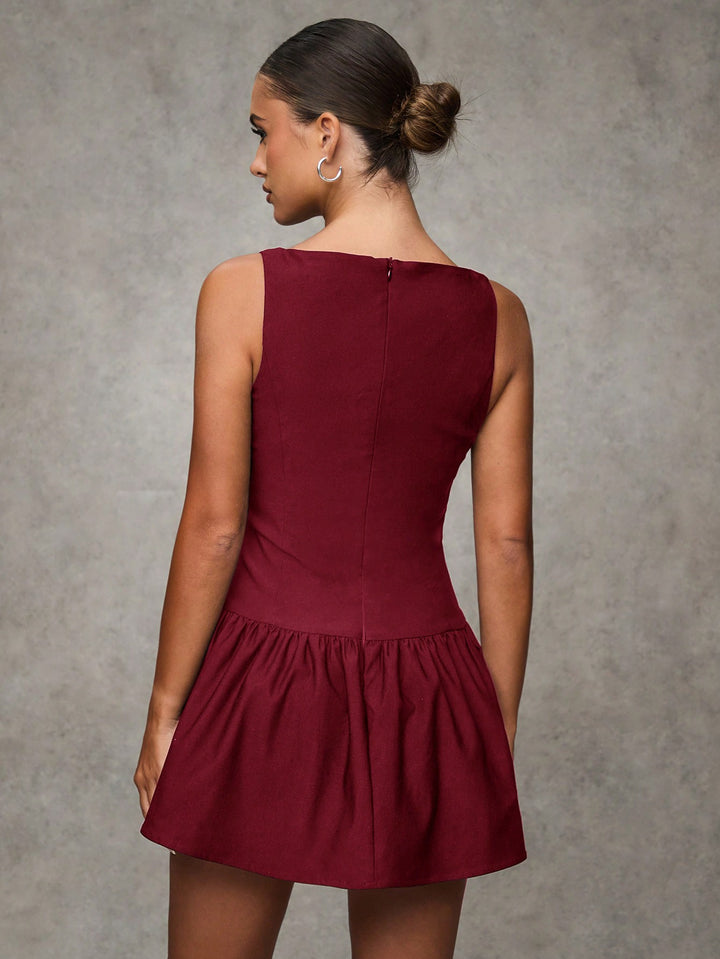 SHEIN mini ruha, bordó