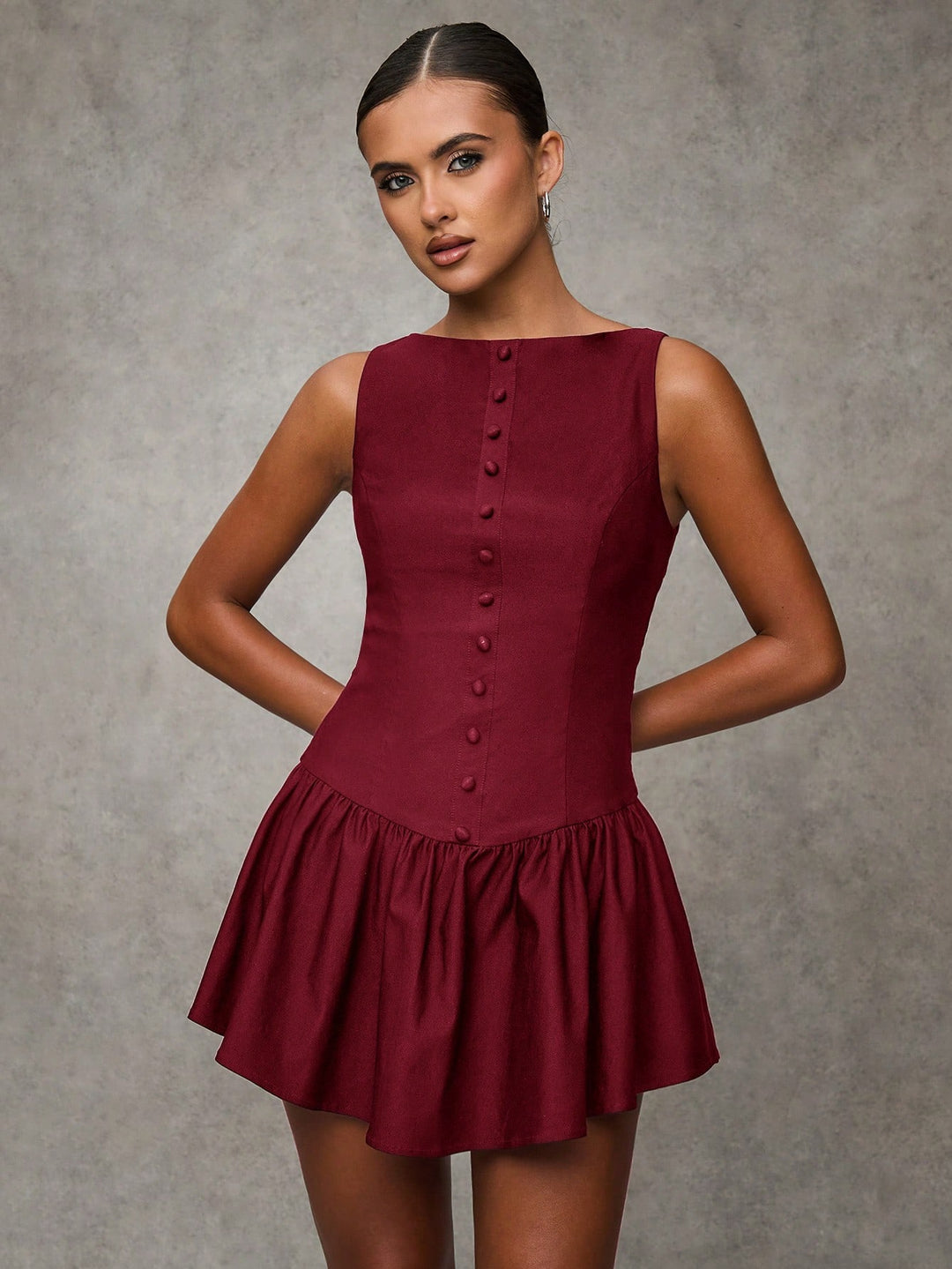 SHEIN mini ruha, bordó