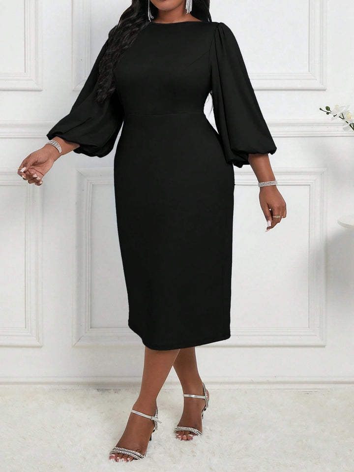 Rochie midi Shein Curve+, negru