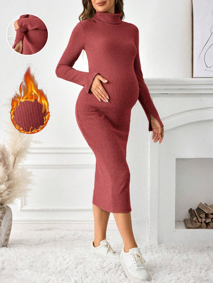 SHEIN téglavörös midi ruha