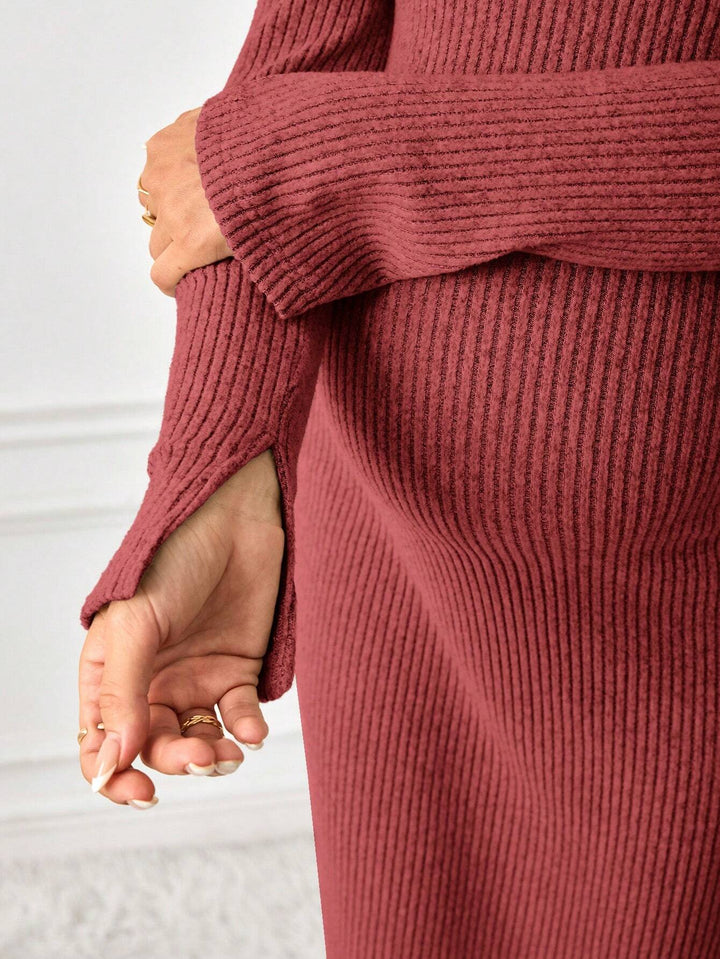 SHEIN téglavörös midi ruha