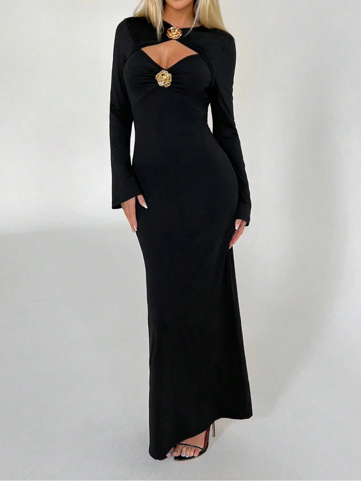 SHEIN maxi ruha, fekete