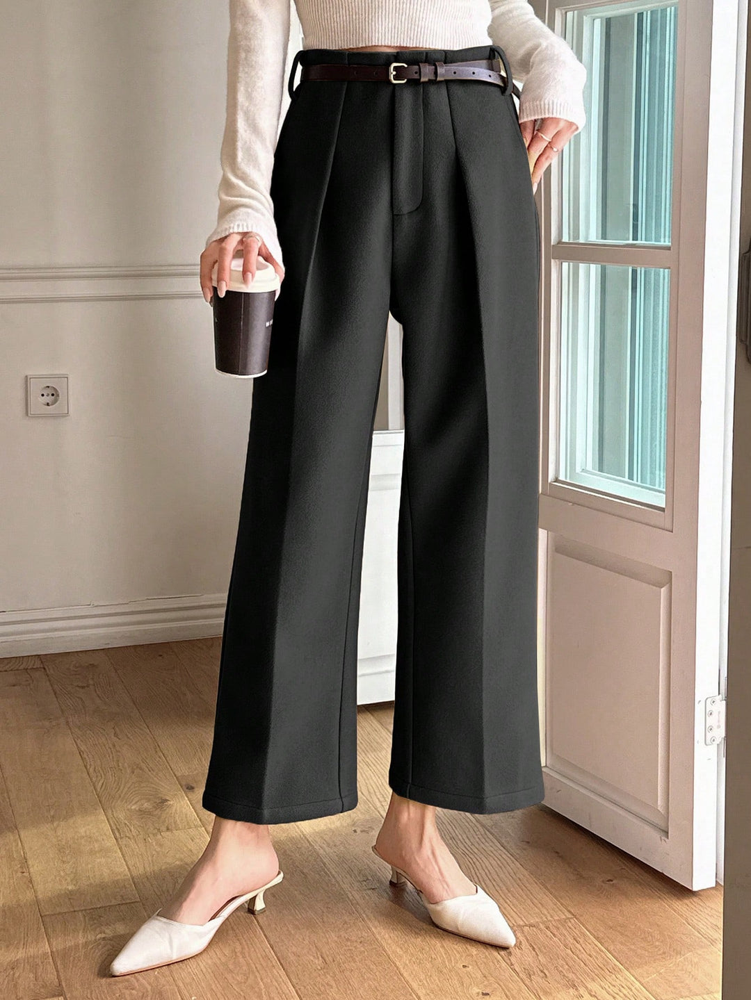 Pantalon SHEIN, negru