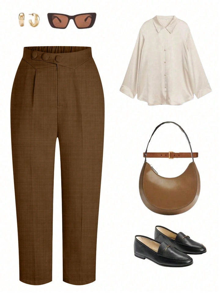 Pantaloni SHEIN, maro