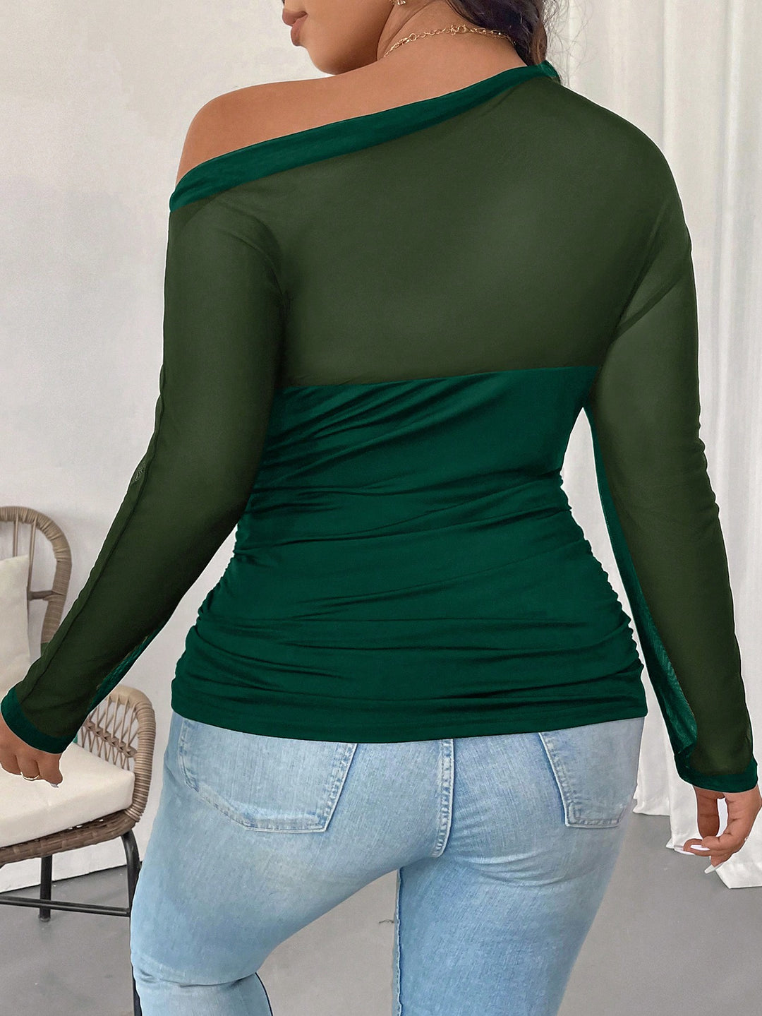 SHEIN blúz, zöld