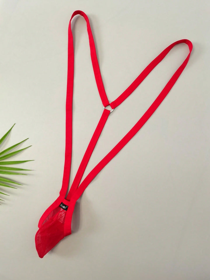 Chic g-string din dantelă SHEIN, roșu