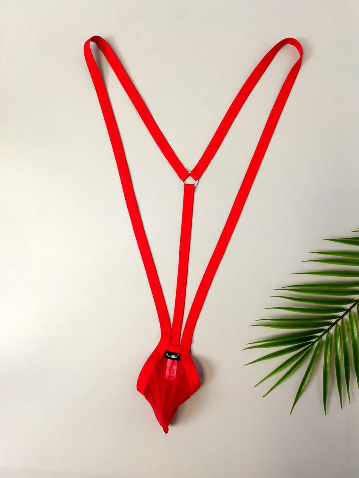 Chic g-string din dantelă SHEIN, roșu