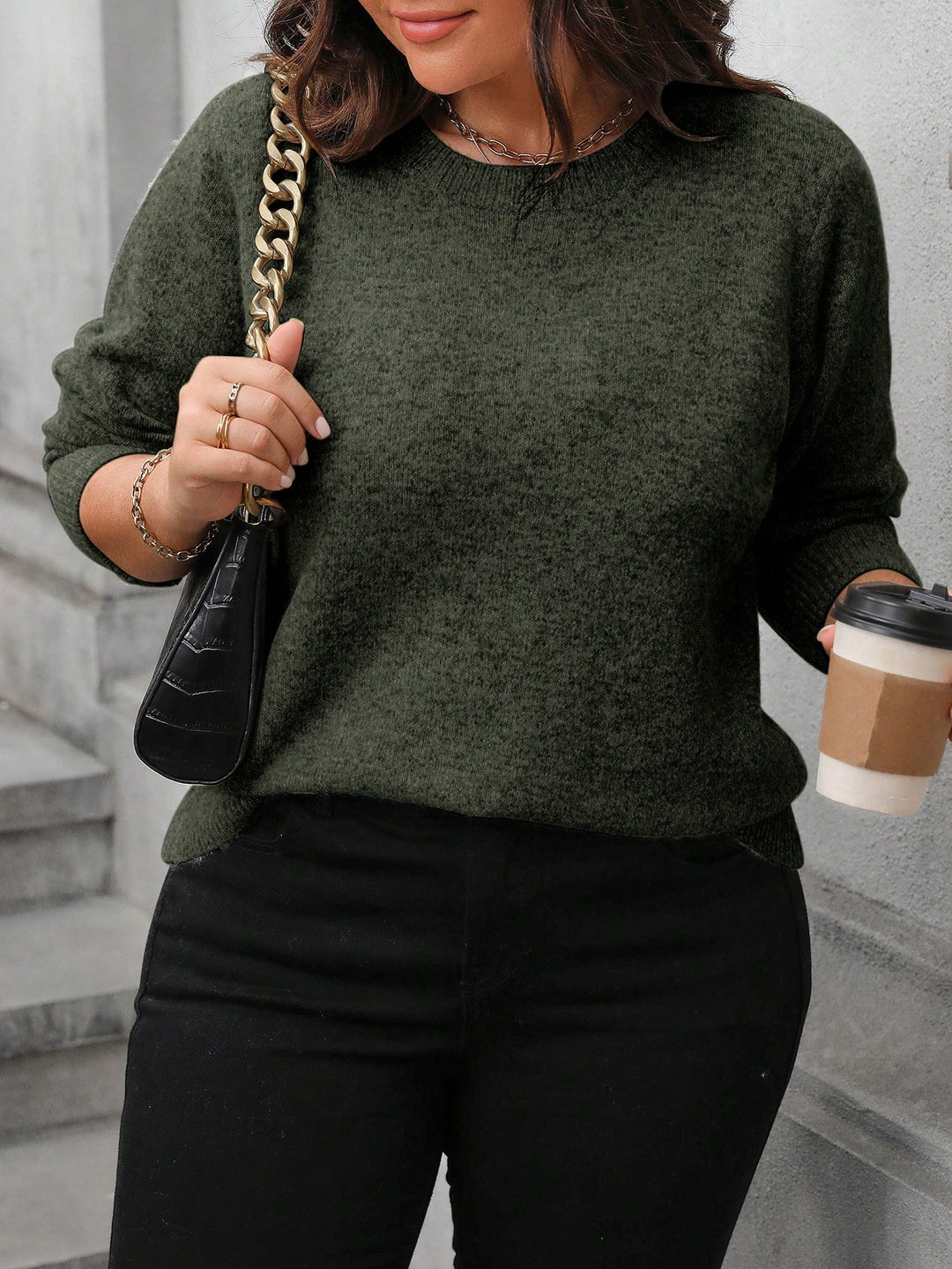 Pulóver SHEIN, khaki