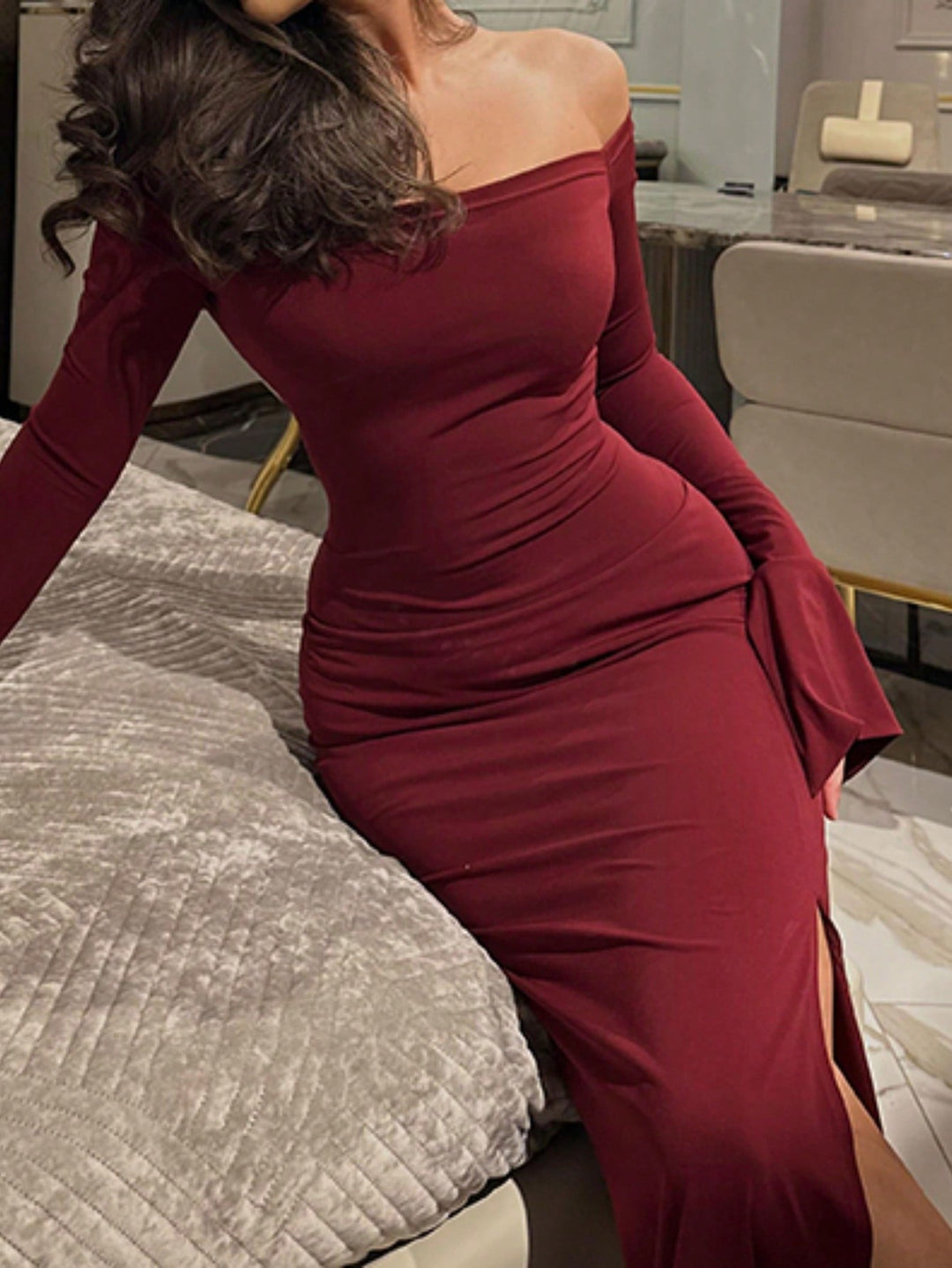 Rochie maxi SHEIN, vișiniu