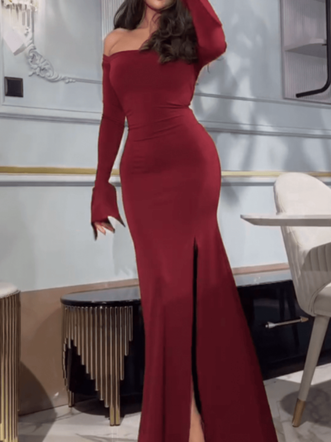 Rochie maxi SHEIN, vișiniu