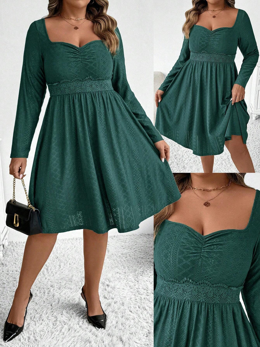 Rochie midi SHEIN, verde