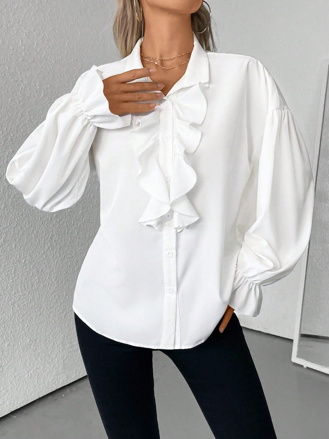 Cămașă casual SHEIN, alb