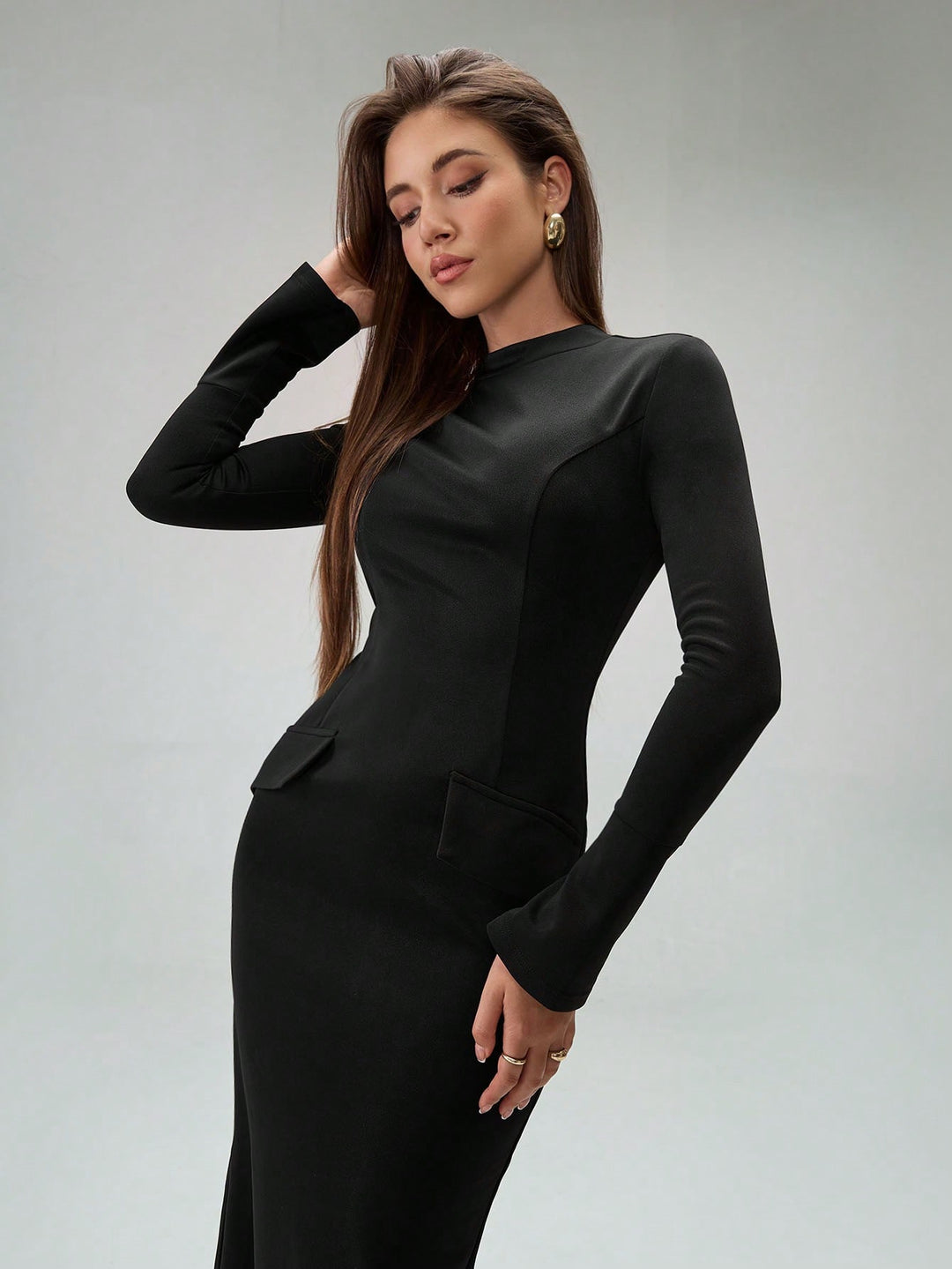 SHEIN maxi ruha, fekete