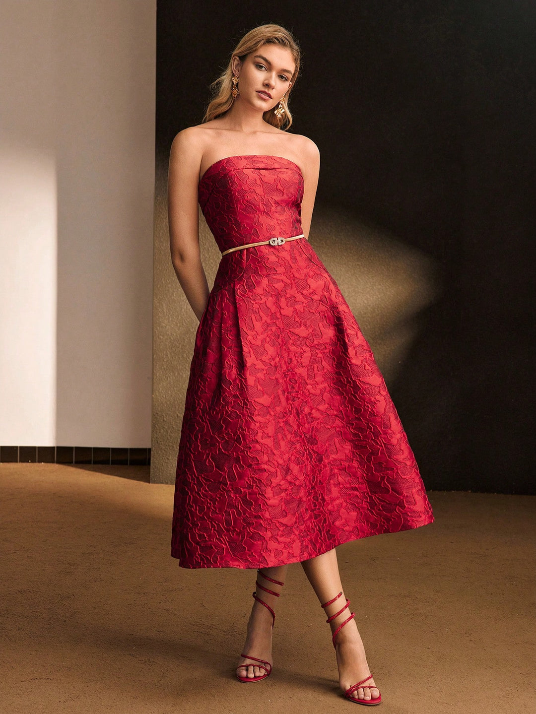 Rochie midi SHEIN, roșu