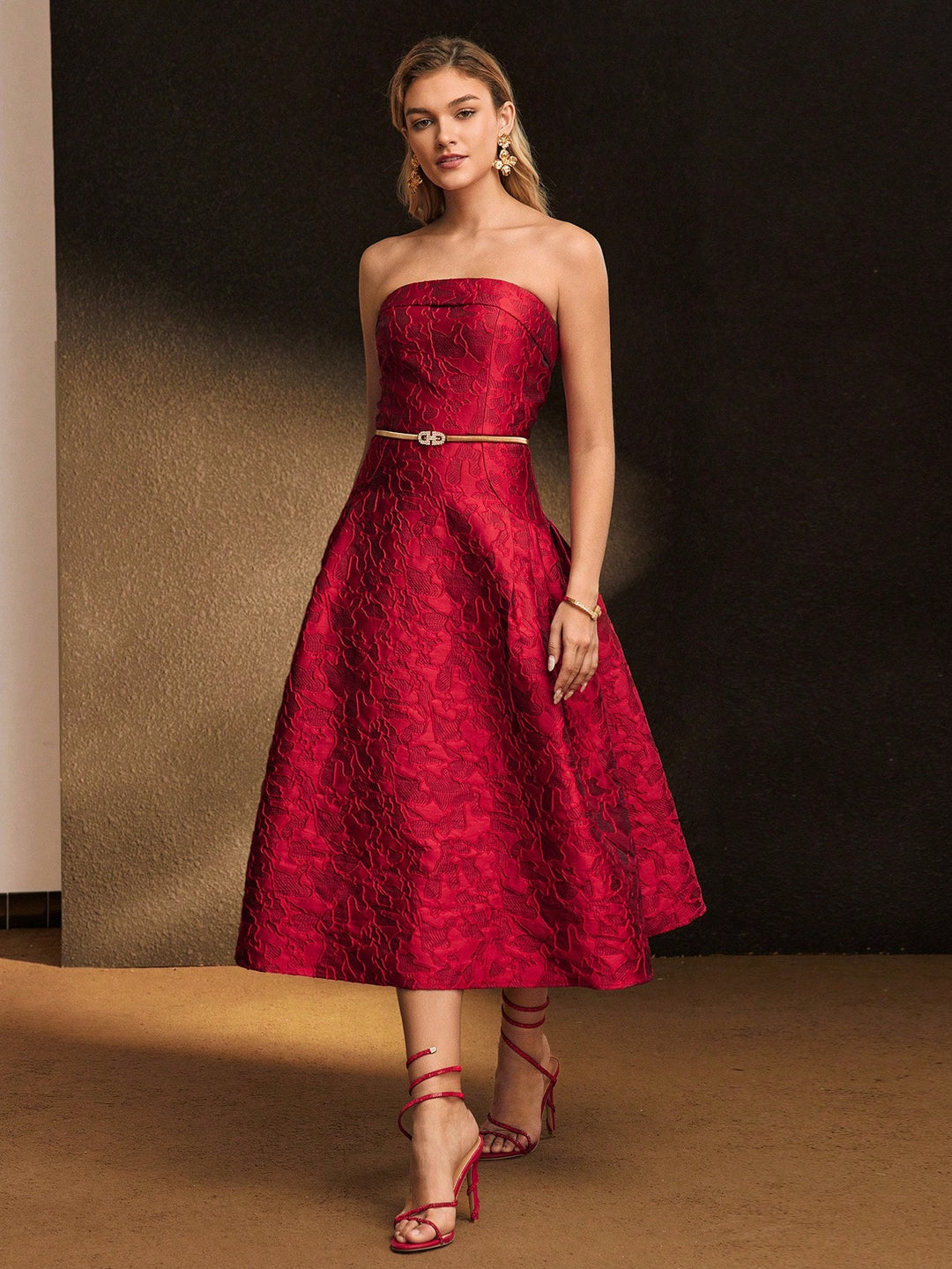 Rochie midi SHEIN, roșu