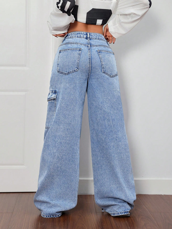 Pantaloni de blugi SHEIN, albastru