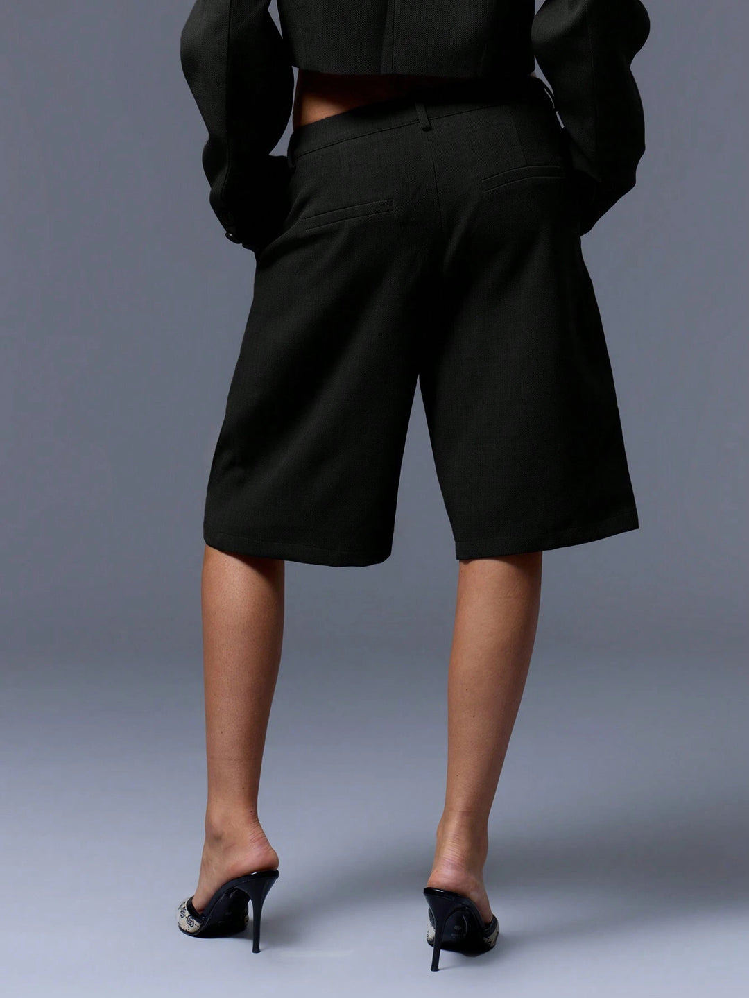 Pantaloni 3/4 SHEIN, negru