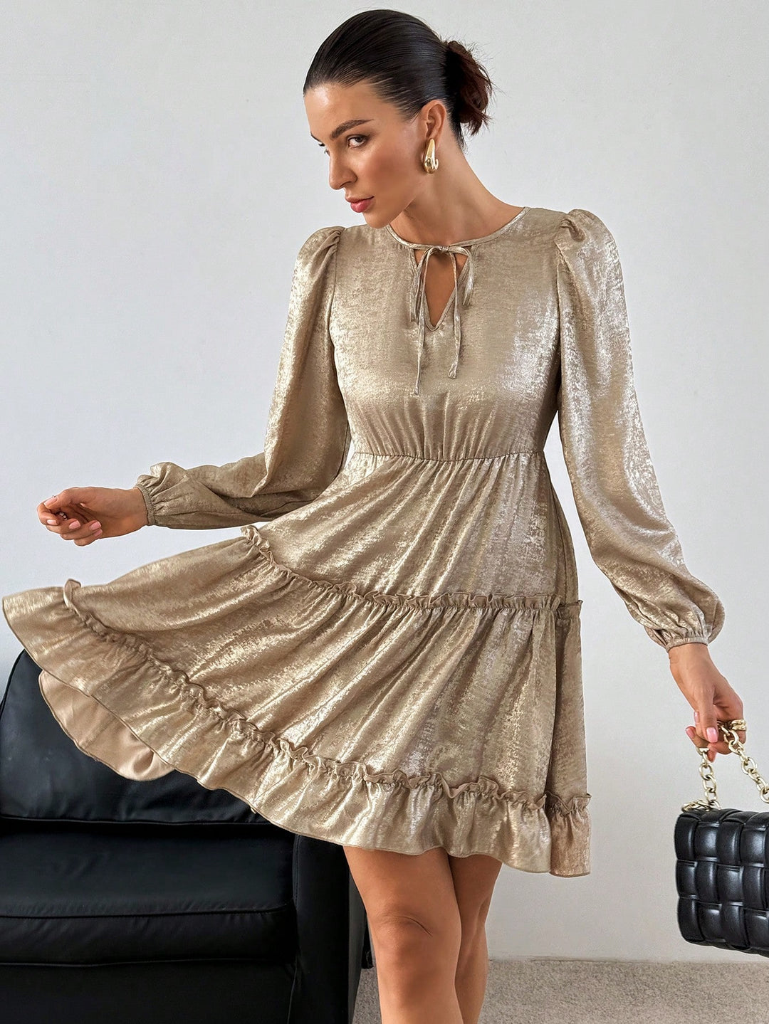 Rochie miniSHEIN, auriu