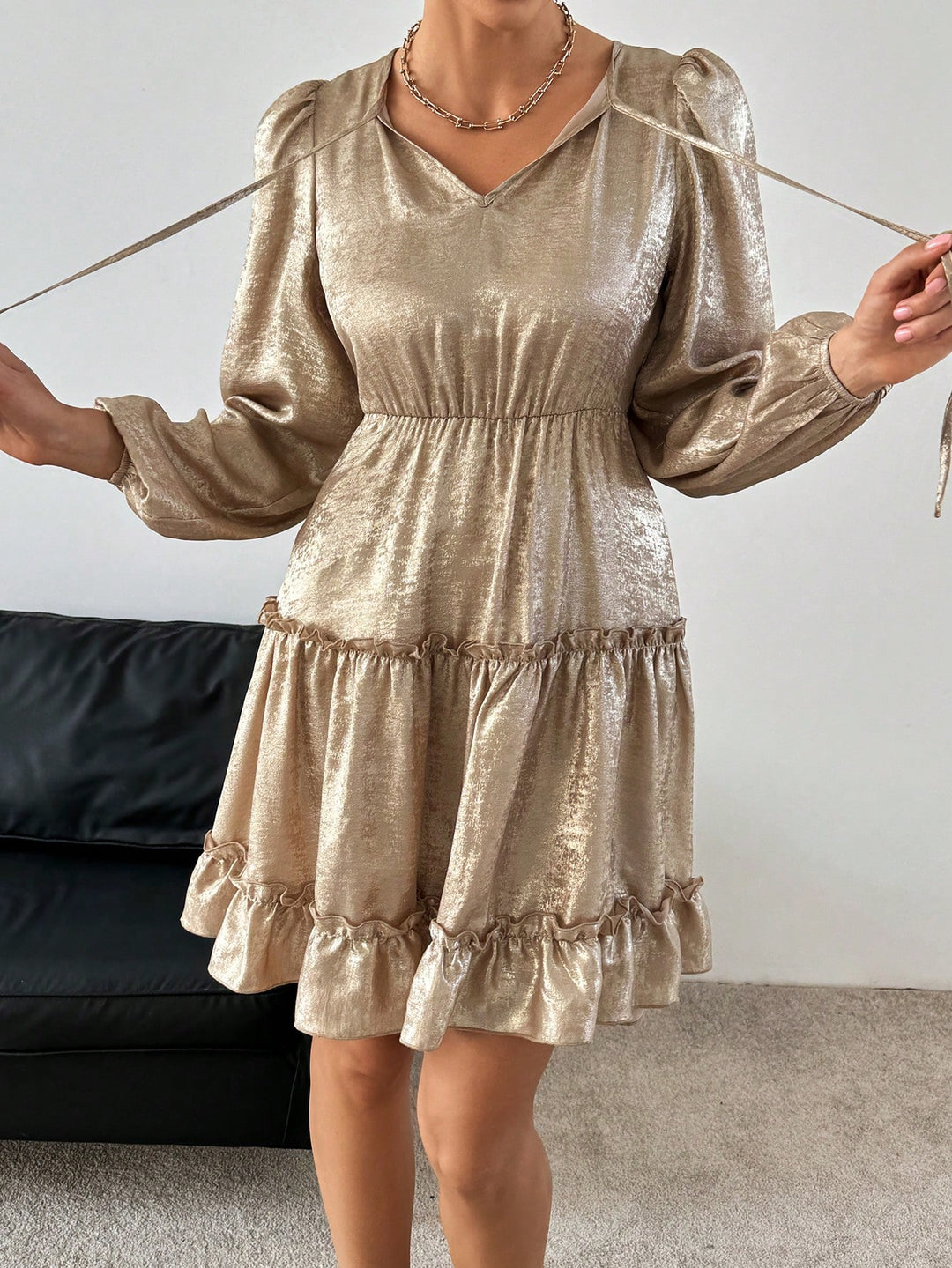 Rochie miniSHEIN, auriu