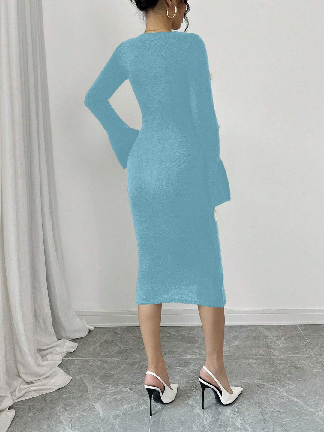 SHEIN midi ruha, kék