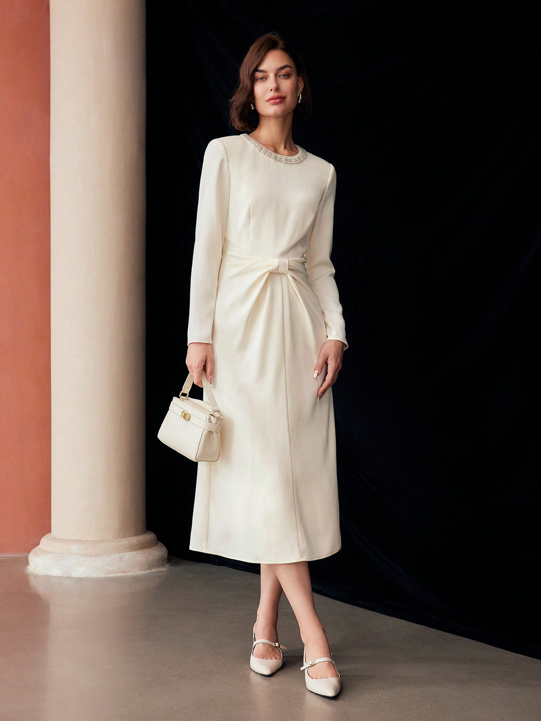 Rochie midi SHEIN, bej