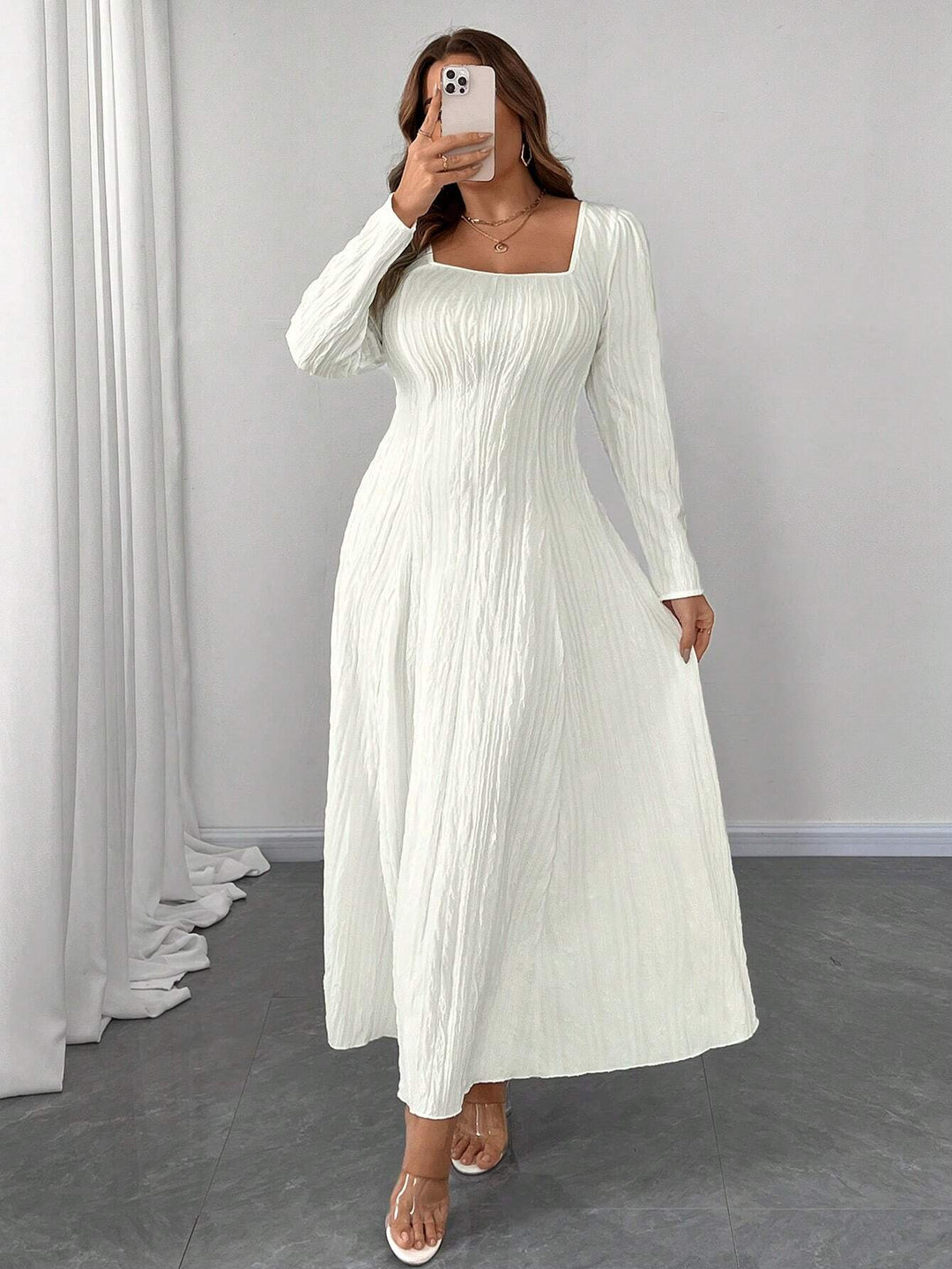 Rochie maxi SHEIN, alb