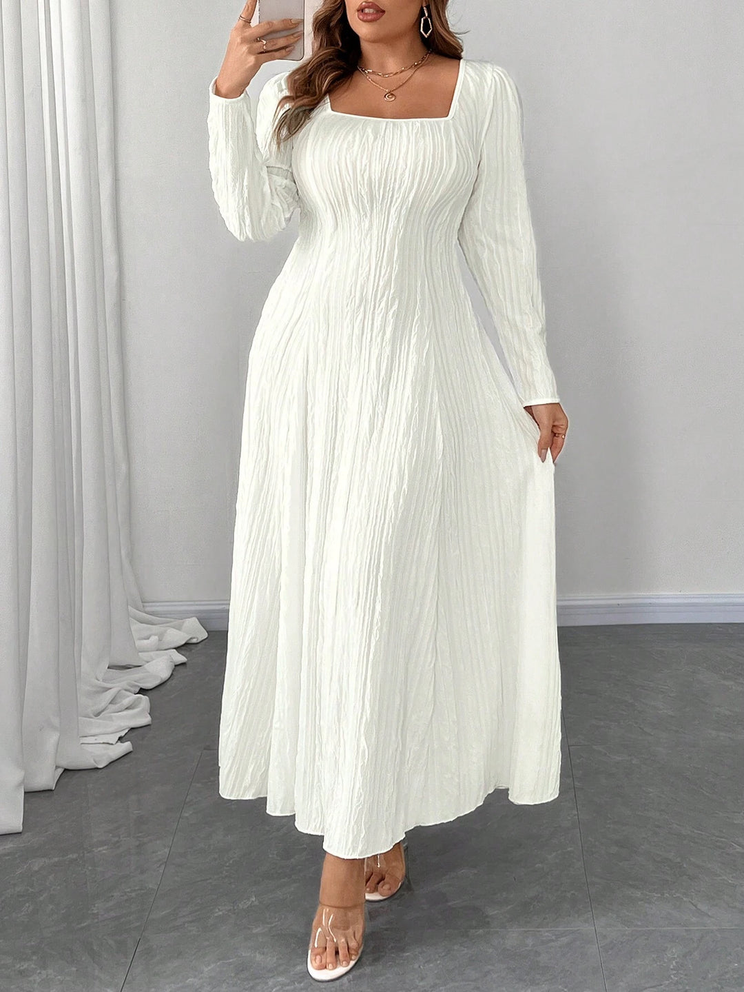 Rochie maxi SHEIN, alb