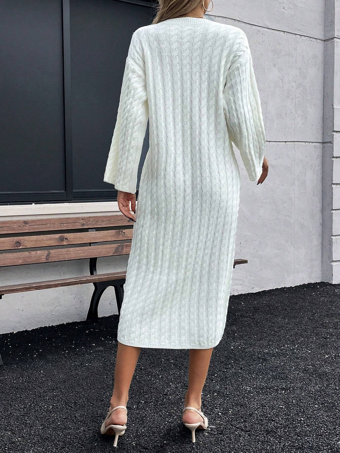 Rochie midi SHEIN, crem