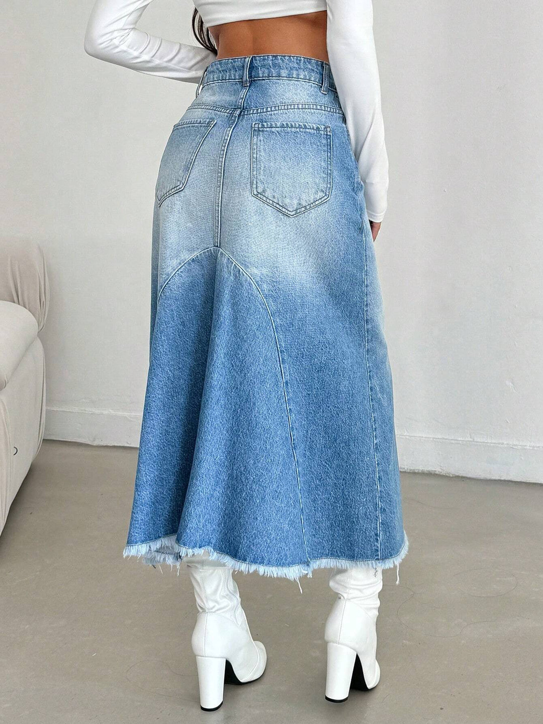 SHEIN farmerhatású szoknya, kék
