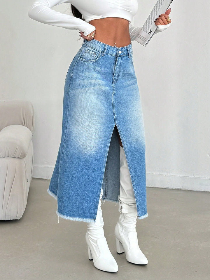 SHEIN farmerhatású szoknya, kék