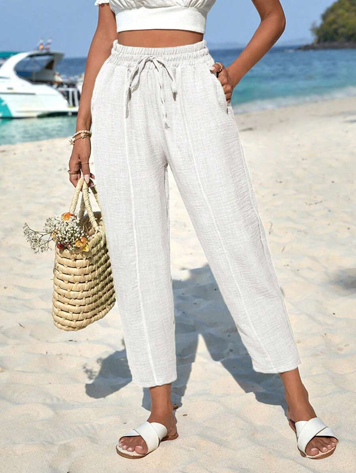 Pantaloni SHEIN, alb