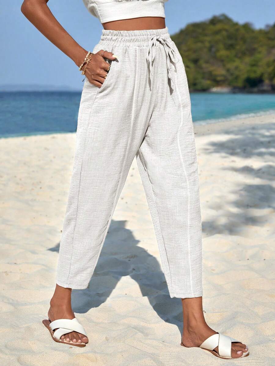Pantaloni SHEIN, alb