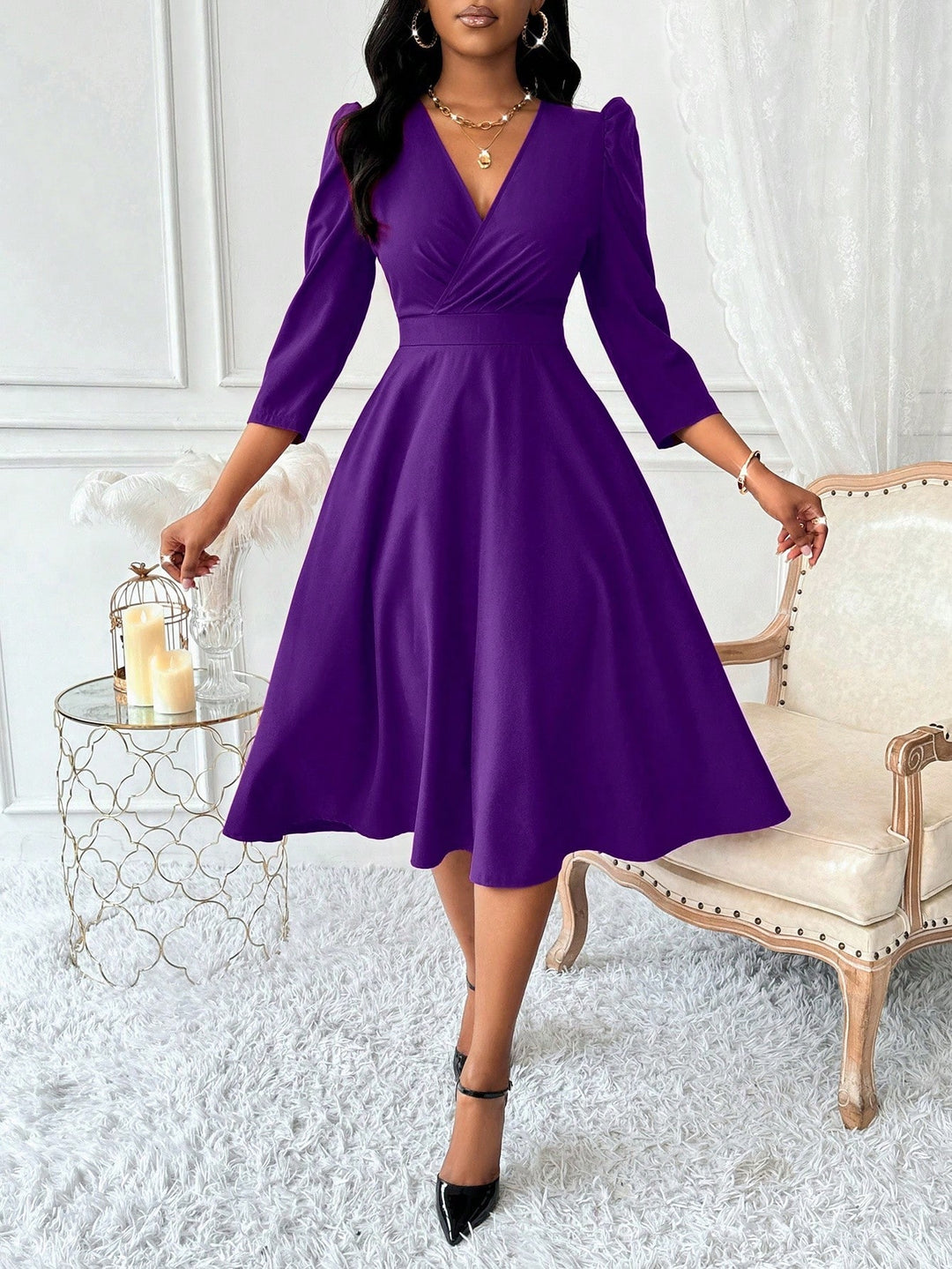 Rochie midi SHEIN, mov
