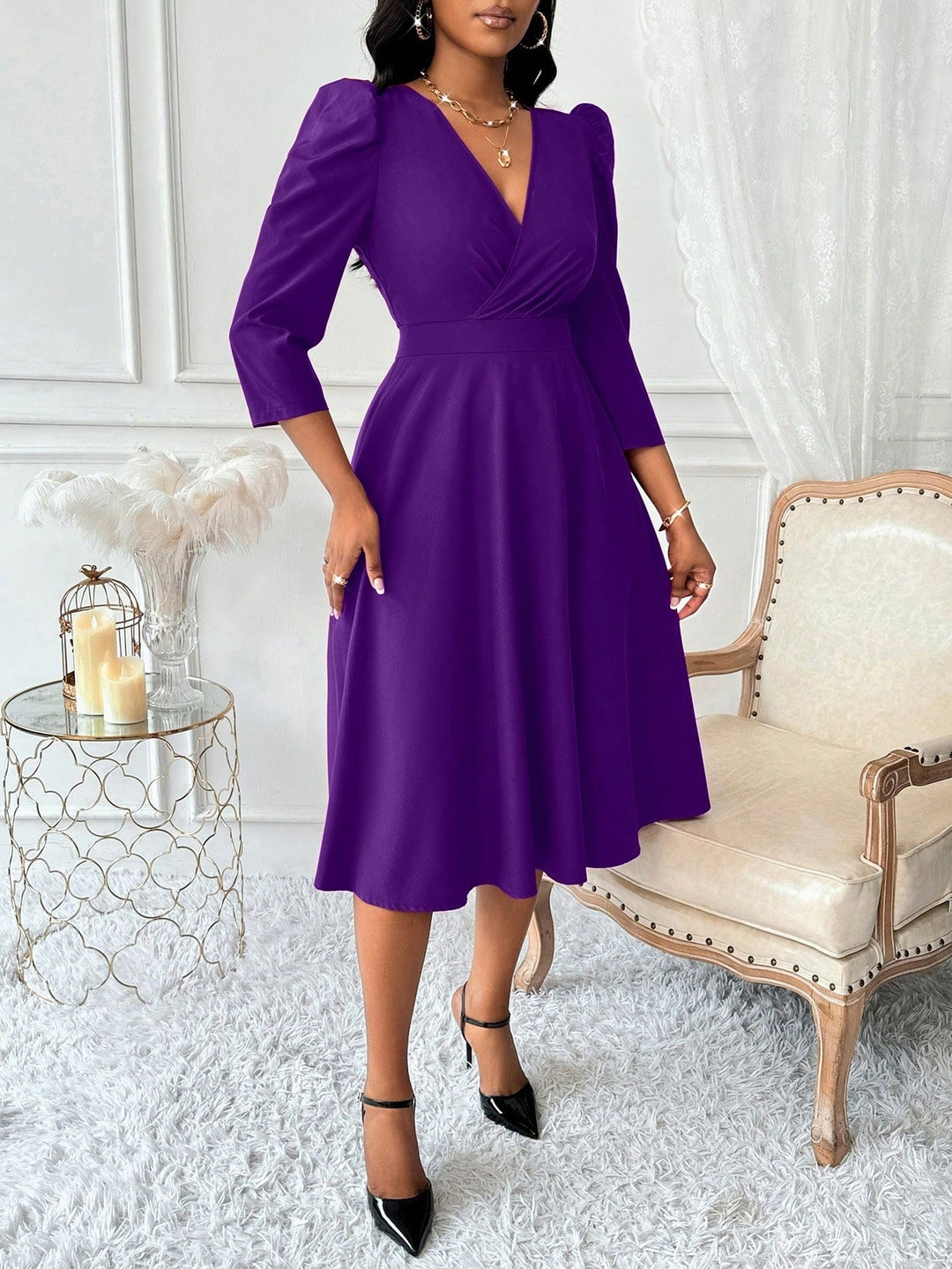 Rochie midi SHEIN, mov