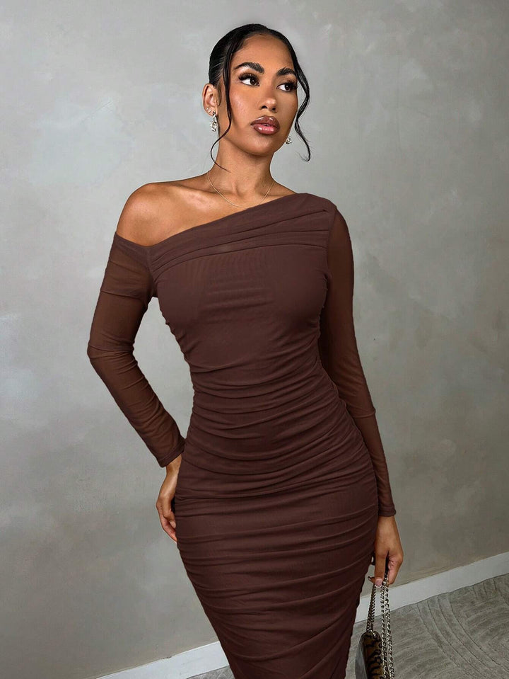 Rochie midi SHEIN, maro