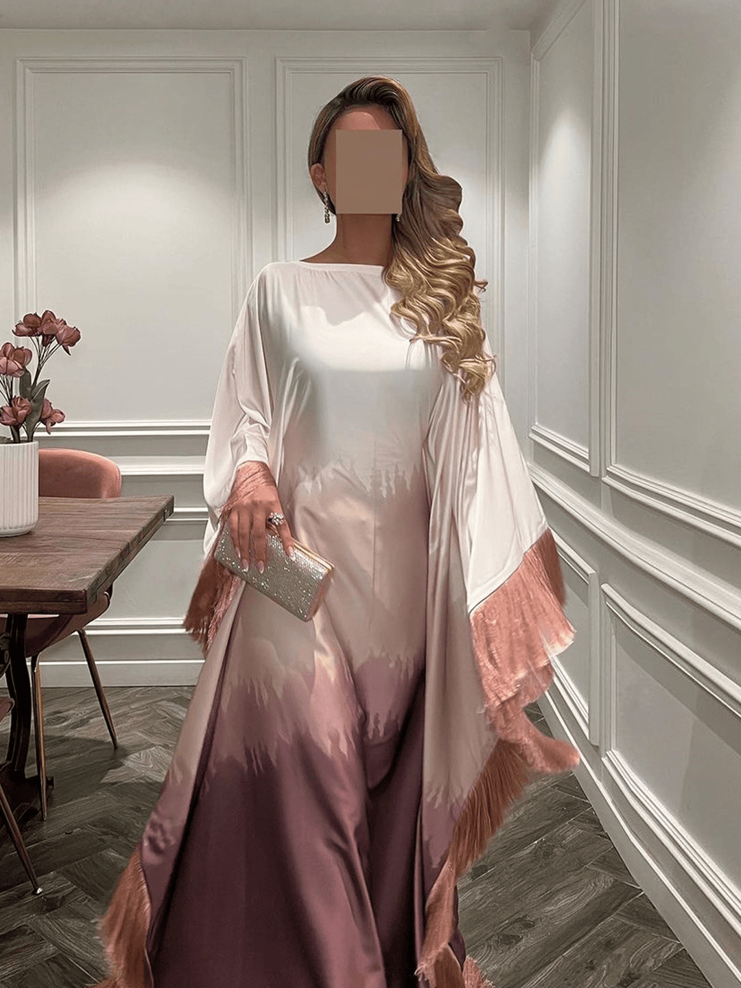 Set caftan și jalabiya SHEIN, roșu
