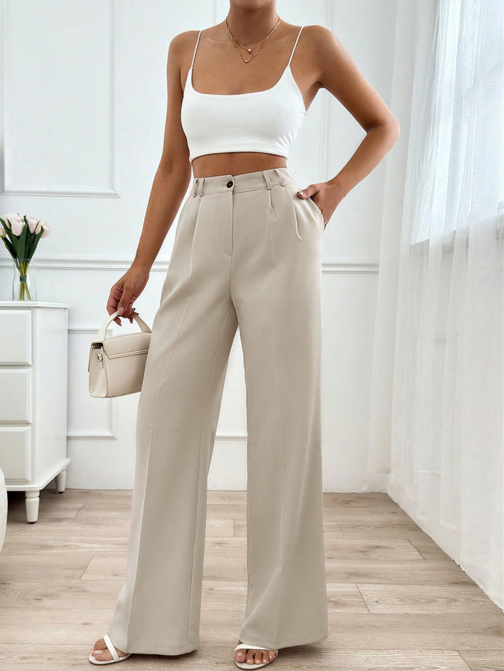 Pantalon de costum SHEIN, bej