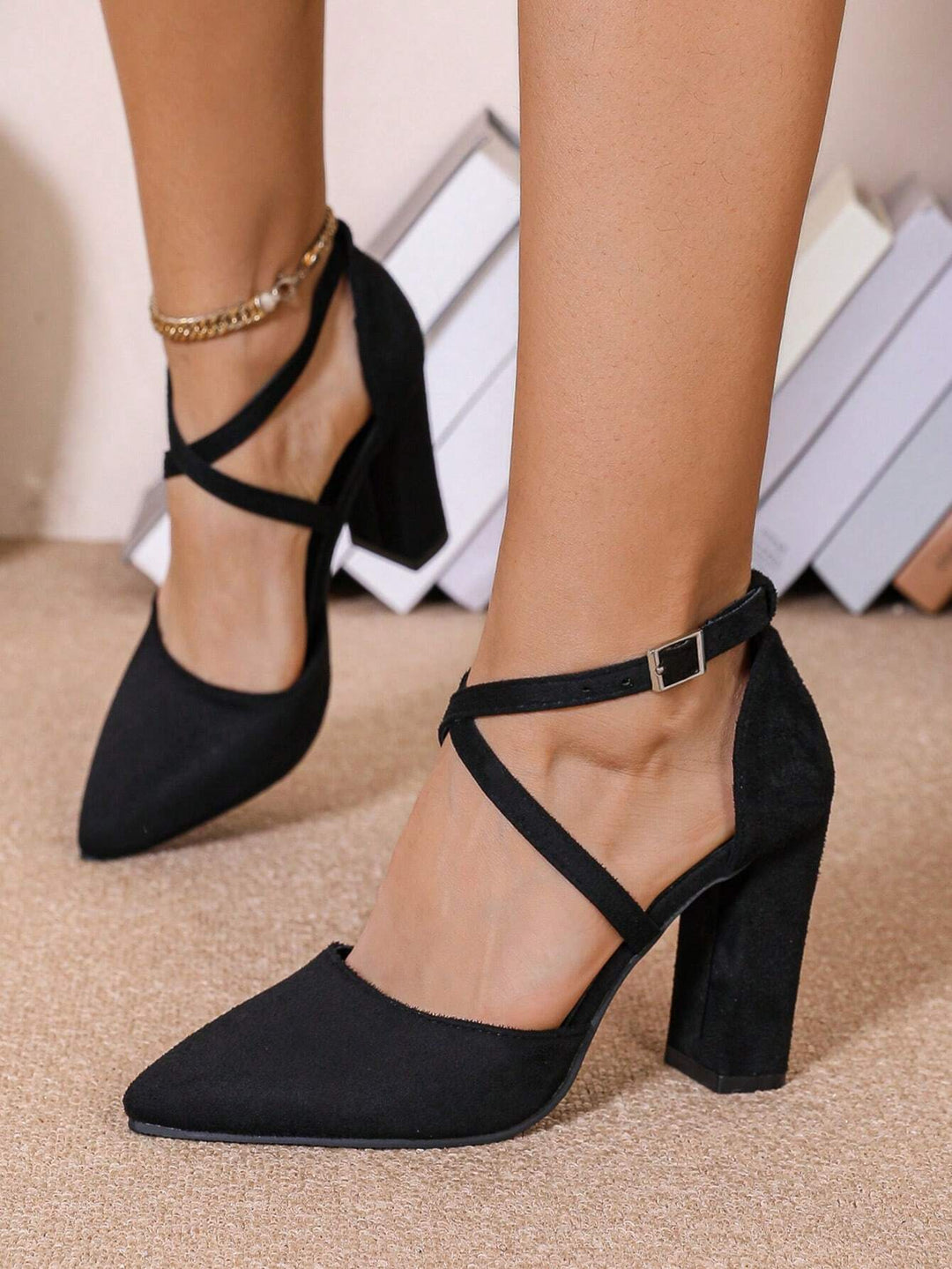 Pantofi cu toc SHEIN, negru