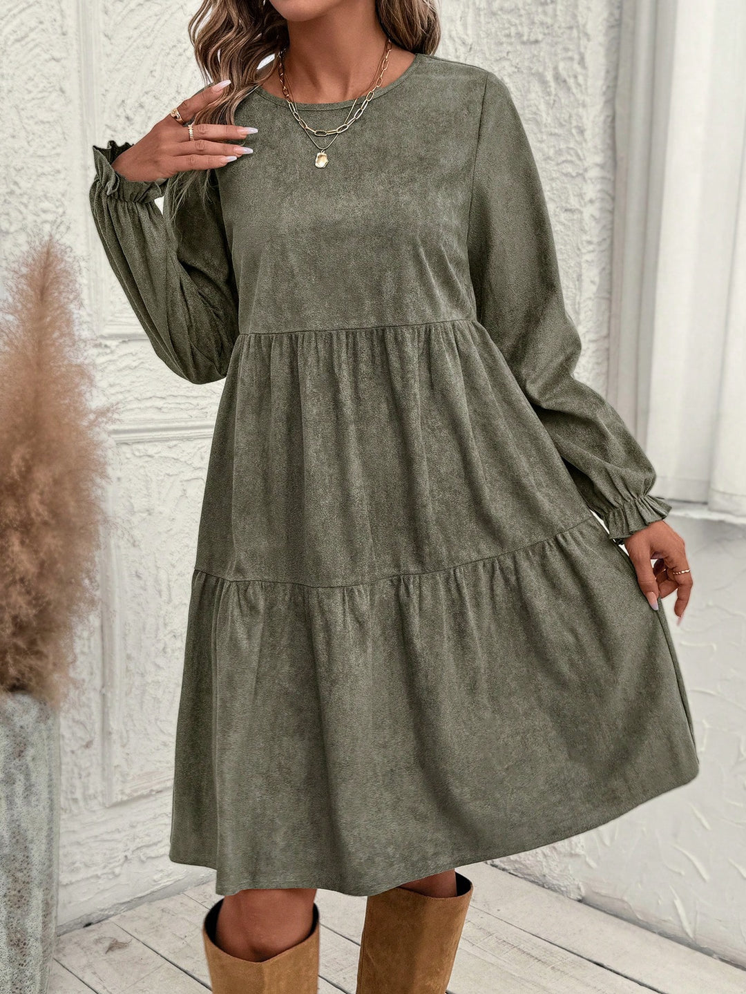 Rochie midi SHEIN, bej