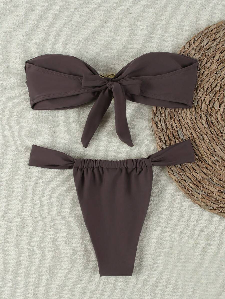 Costum de baie SHEIN, maro