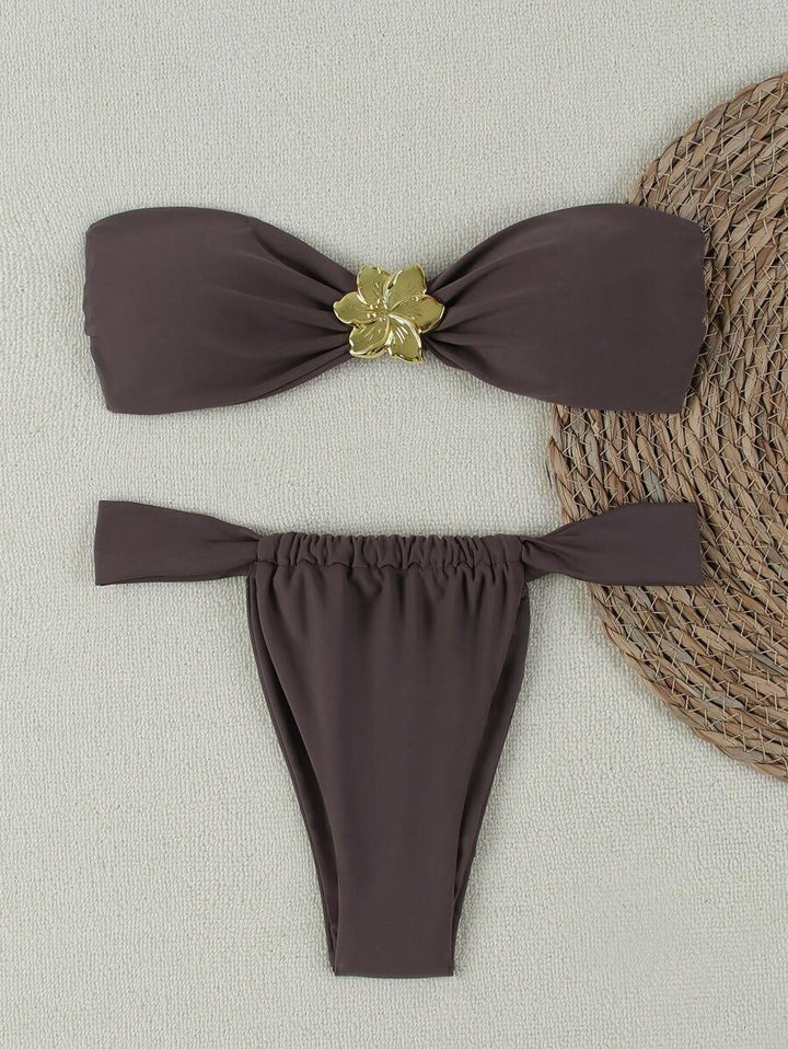 Costum de baie SHEIN, maro