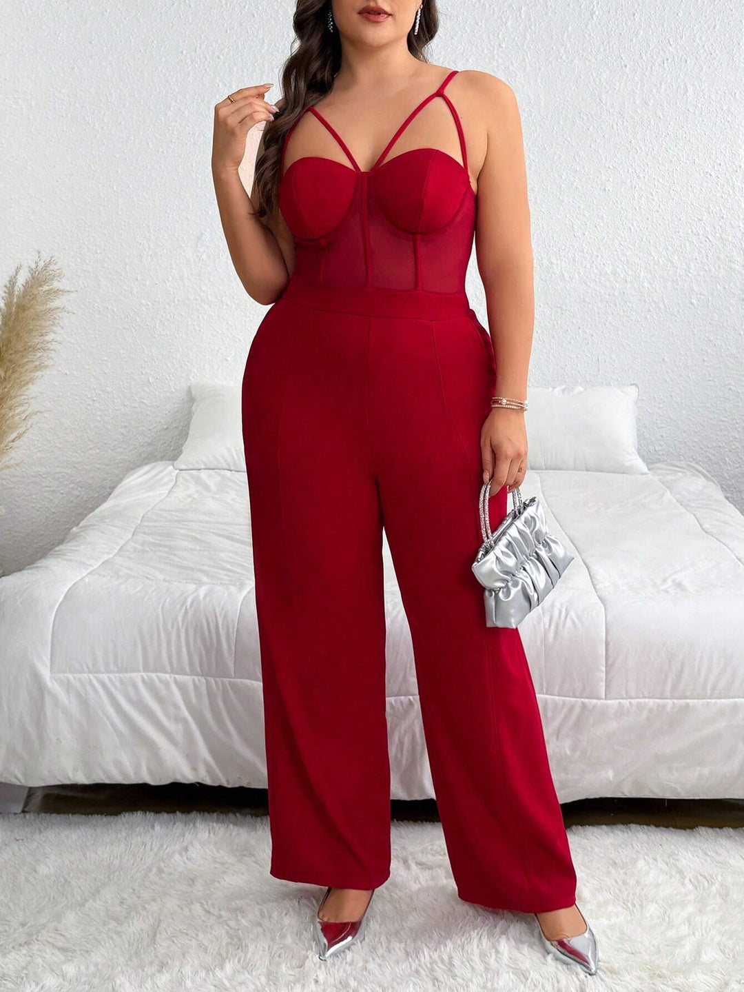 SHEIN hosszú overall, piros