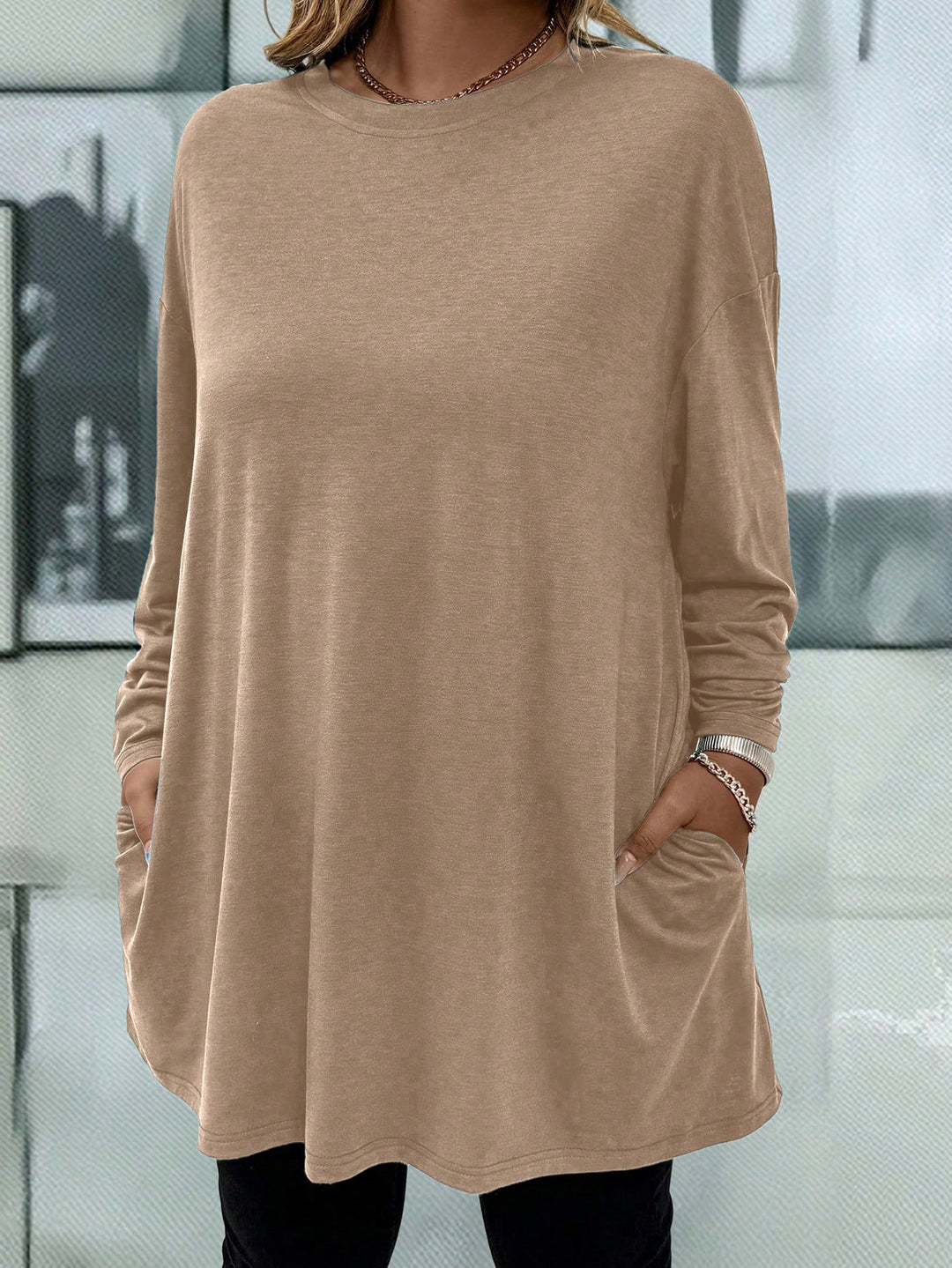 SHEIN póló, khaki