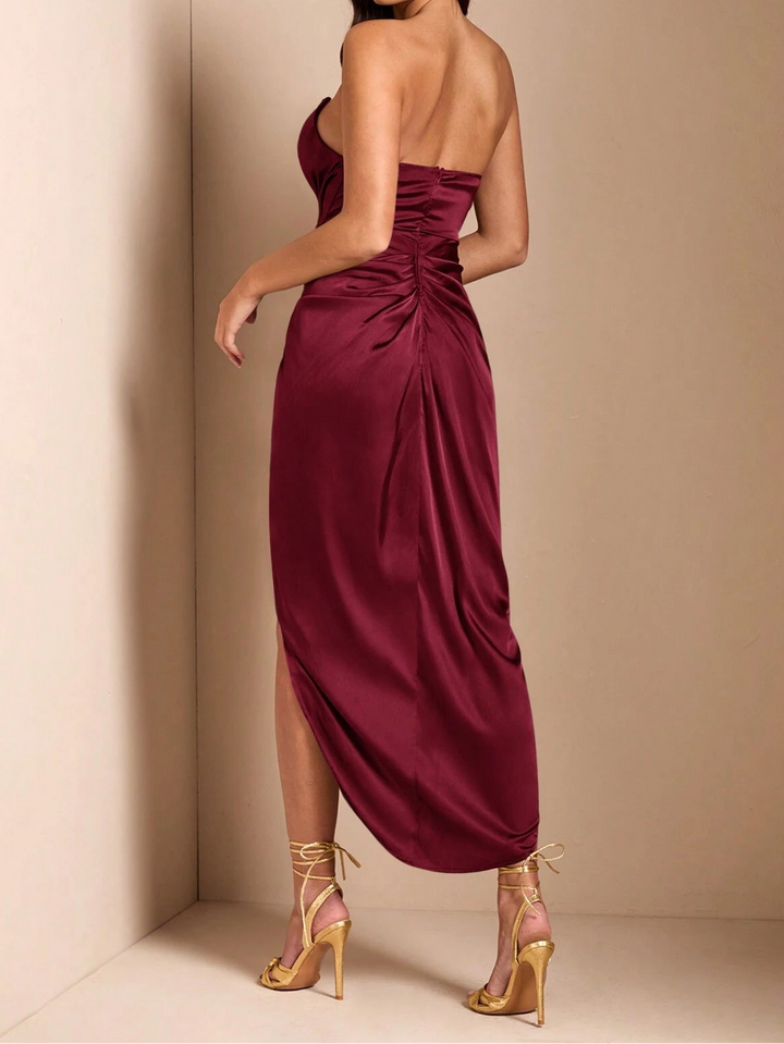 SHEIN bordó maxi ruha